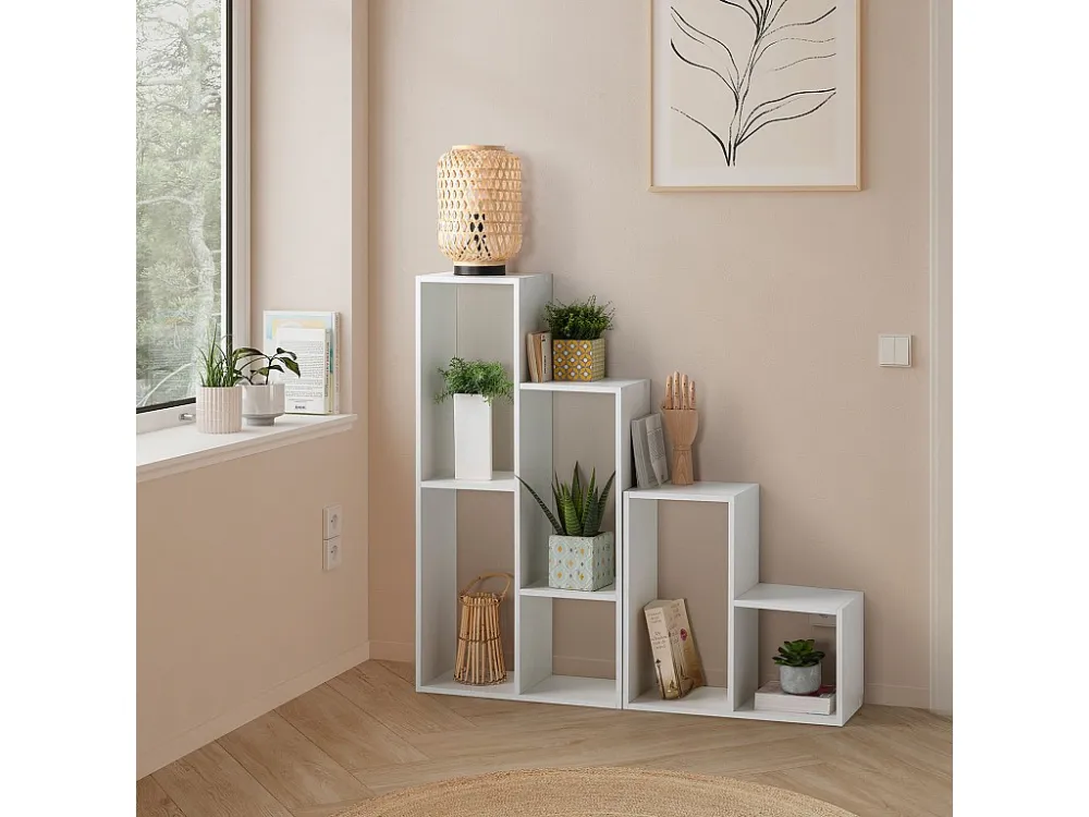 Boekenkast Cies 6 vakken kleur Wit VS Venta-stock