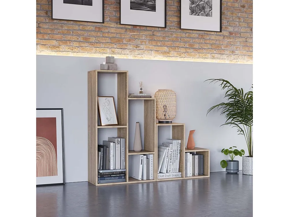 Boekenplank Cies 6 vakken kleur Eikenhout VS Venta-stock