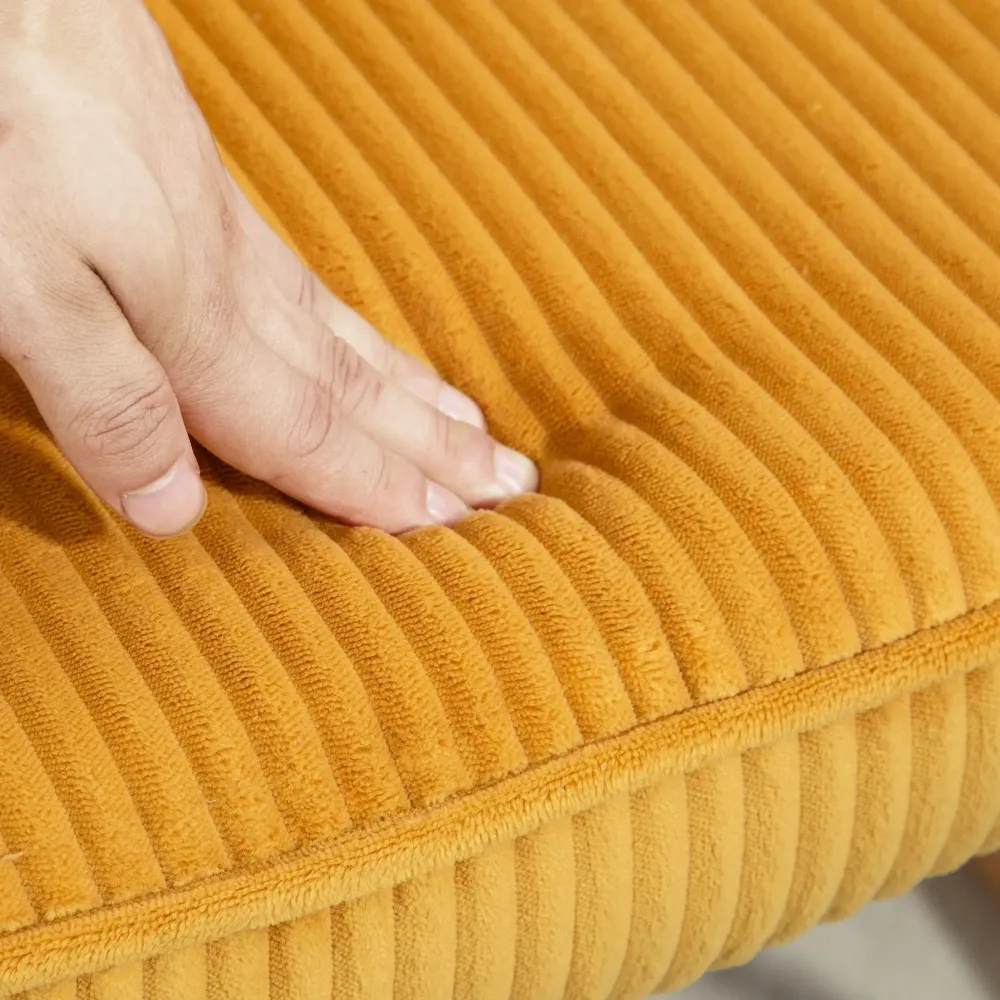 Nancy's Aldeia Schommelstoel - Relaxstoel - Loungestoel - Geel - Ribfluweel Aosom
