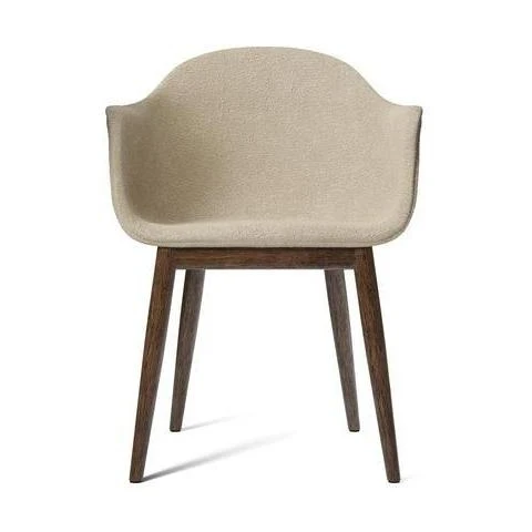 Audo Copenhagen Harbour eetkamerstoel gestoffeerd Bouclé 02 dark stained oak