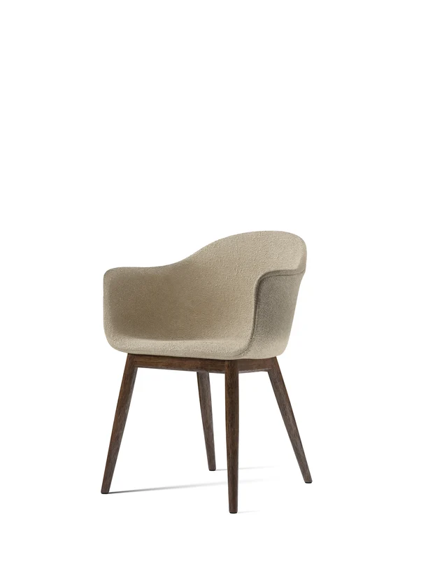 Audo Copenhagen Harbour eetkamerstoel gestoffeerd Bouclé 02 dark stained oak
