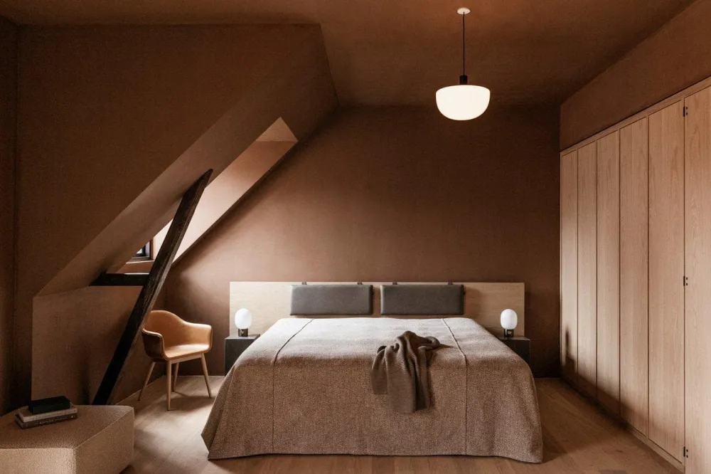 Audo Copenhagen Harbour eetkamerstoel Olive dark stained oak