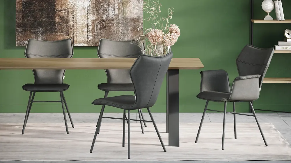 Bert Plantagie Select Clair eetkamerstoel anthracite - anthracite