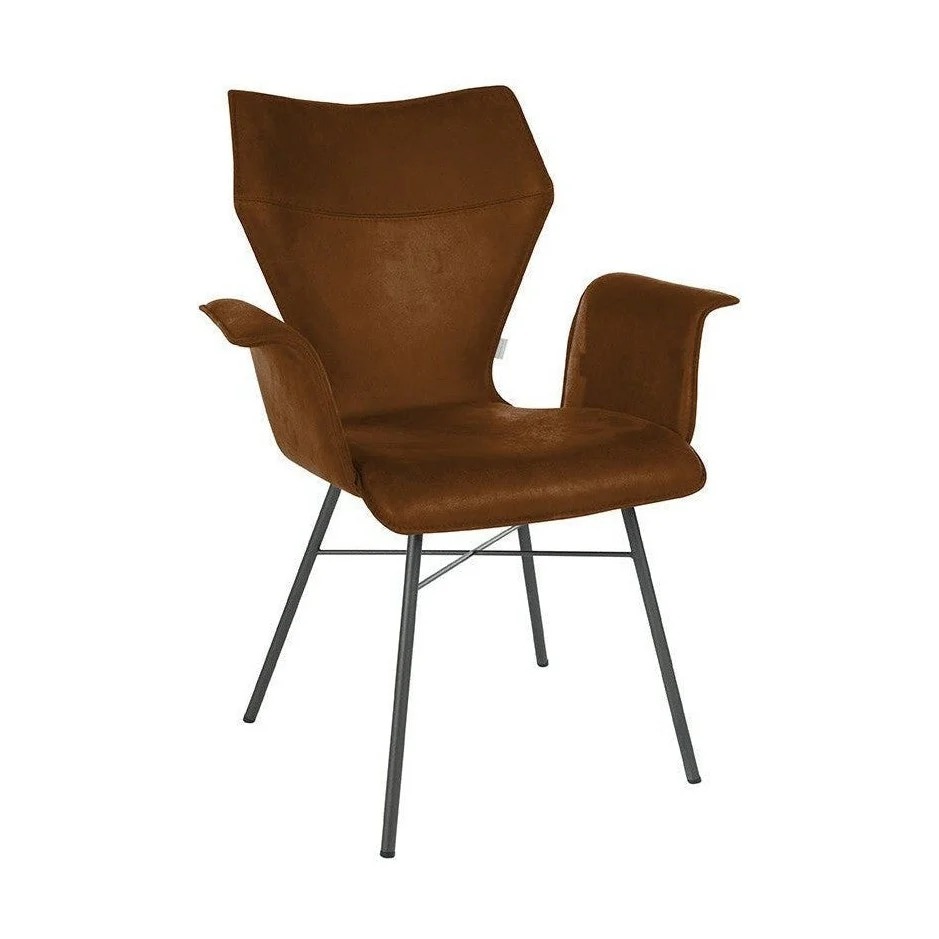 Bert Plantagie Select Clair eetkamerstoel met armleuning cognac - anthracite