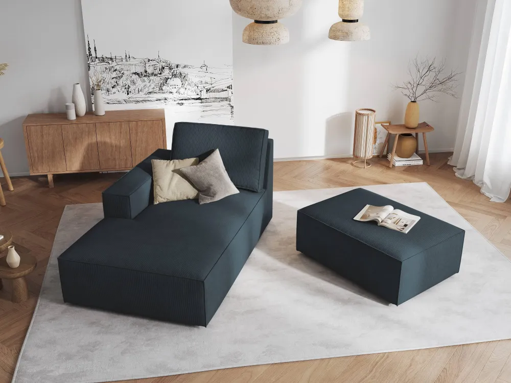 Chaise Longue Carlo links ribstof Beso Lux Group