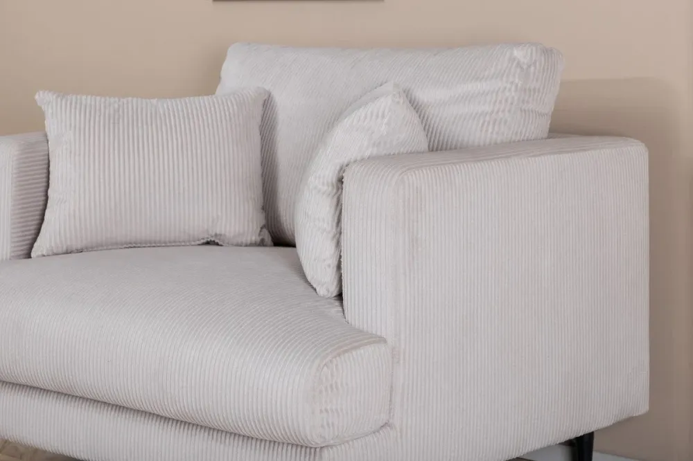 BRAM Fauteuil Matis - Beige Ribstof