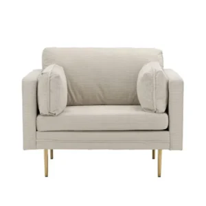 BRAM Fauteuil Renzo - Beige Ribstof