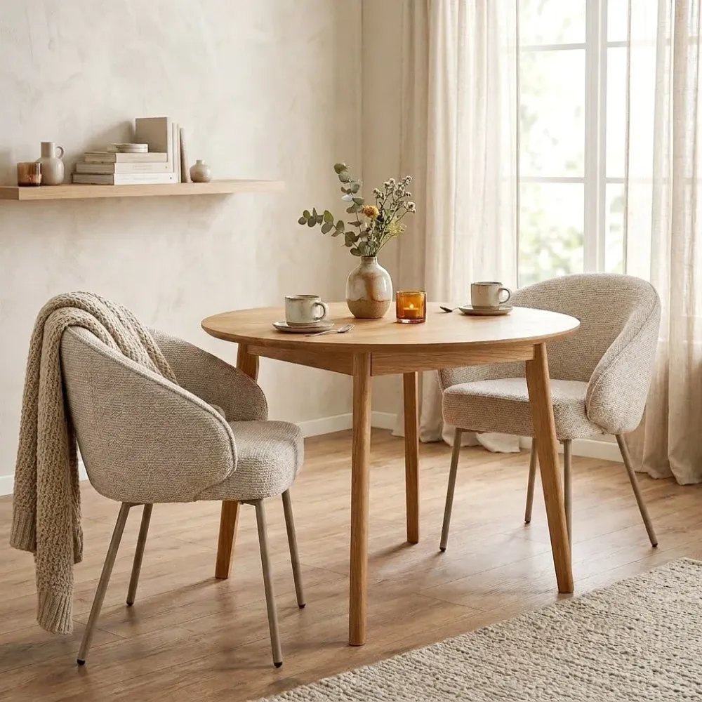 Calicosy - Stoelen set van 2 PIA - beige 62x60x81 cm