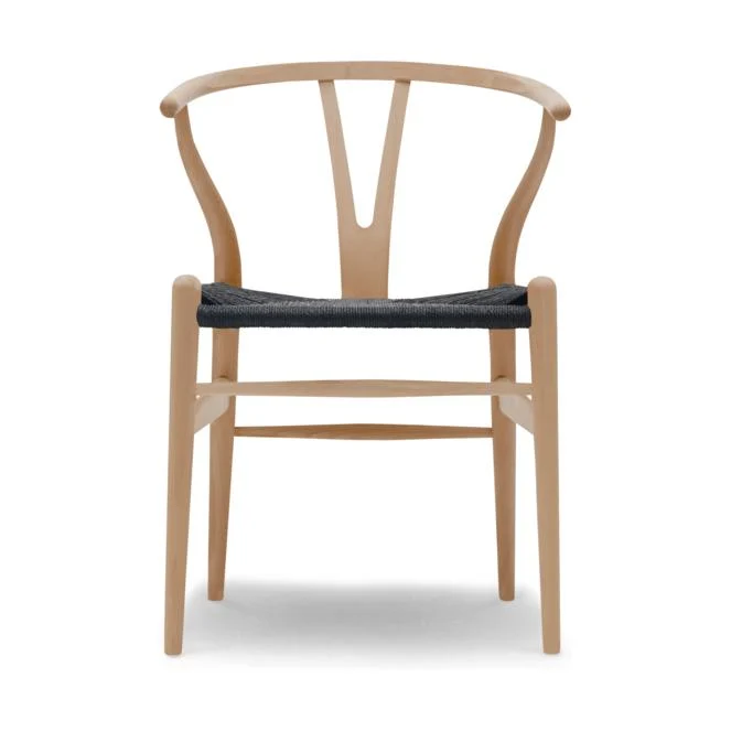 Carl Hansen & Søn CH24 Wishbone Stoel - Geolied beukenhout met zwarte zitting