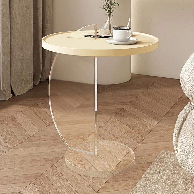 19,68" brede abstracte bijzettafel met ronde zijtafel met dienblad en zijaccent Clearhalo