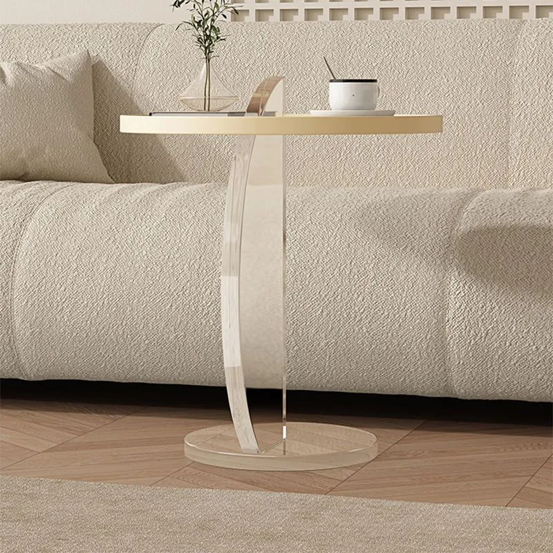 19,68" brede abstracte bijzettafel met ronde zijtafel met dienblad en zijaccent Clearhalo