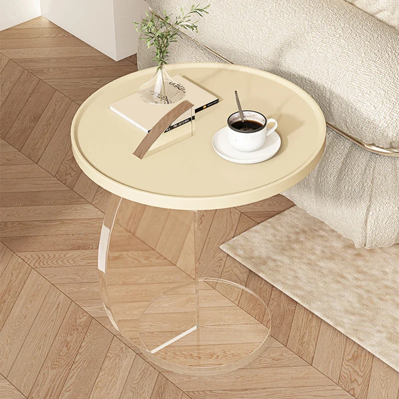 19,68" brede abstracte bijzettafel met ronde zijtafel met dienblad en zijaccent Clearhalo