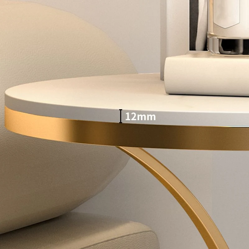 21,65 inch hoge bijzettafel moderne stijl met metalen frame en accent aan de zijkant Clearhalo