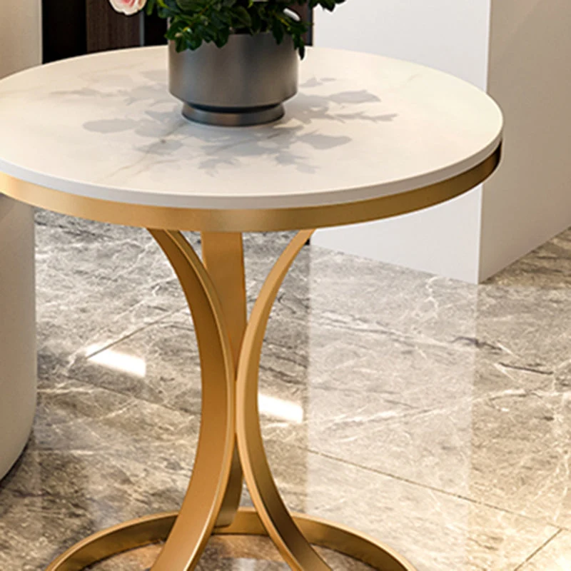 21,65 inch hoge bijzettafel moderne stijl met metalen frame en accent aan de zijkant Clearhalo