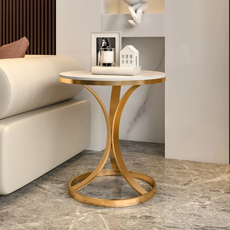 21,65 inch hoge bijzettafel moderne stijl met metalen frame en accent aan de zijkant Clearhalo