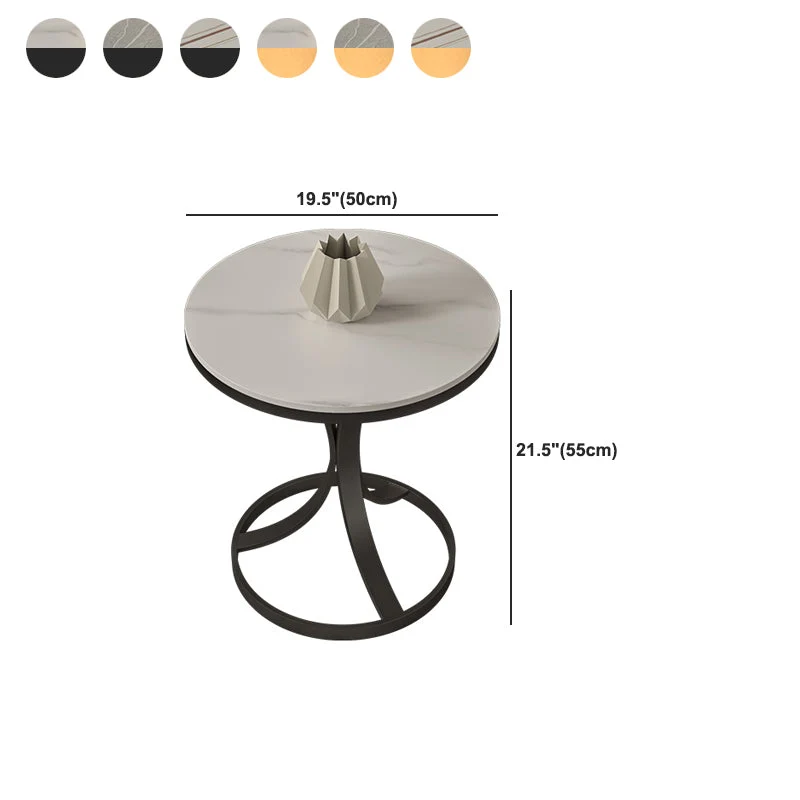 21,65 inch hoge bijzettafel moderne stijl met metalen frame en accent aan de zijkant Clearhalo