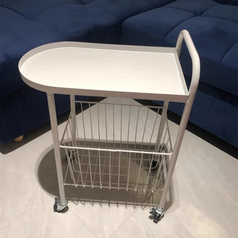 23,6 inch hoge zijtafel uit het midden van de eeuw met bijzettafel met dubbele laag Clearhalo