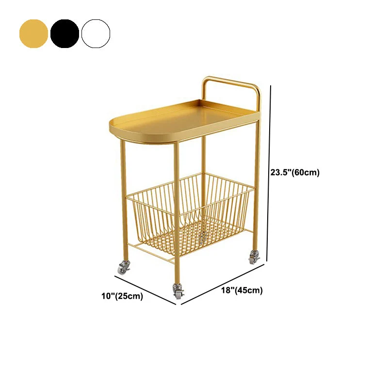 23,6 inch hoge zijtafel uit het midden van de eeuw met bijzettafel met dubbele laag Clearhalo