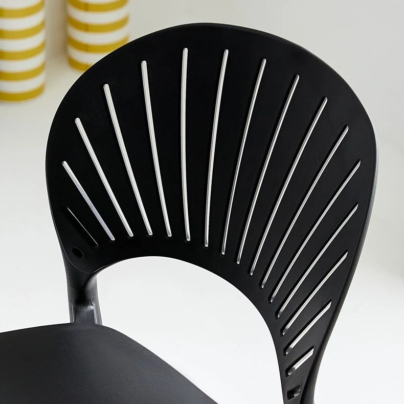29,53" kunststof Scandinavische keuken eetkamer armloze kruk barkruk met lage rugleuning Clearhalo