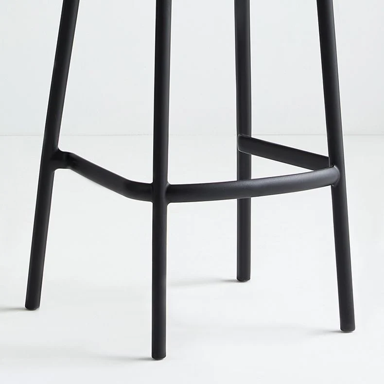 29,53" kunststof Scandinavische keuken eetkamer armloze kruk barkruk met lage rugleuning Clearhalo