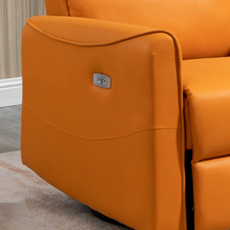 31,89" brede draaibare fauteuil fauteuil van kunstleer met lendensteun Clearhalo