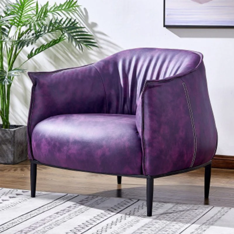 31,89 inch enkele fauteuil uit het midden van de eeuw, stoel met uitlopende armleuningen van PU-leer Clearhalo