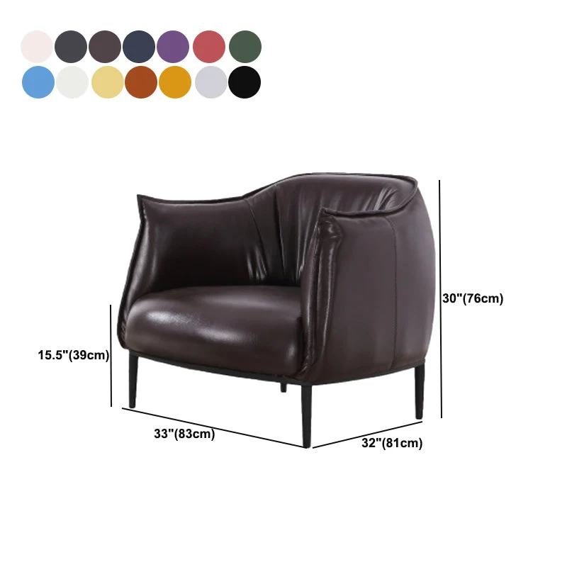 31,89 inch enkele fauteuil uit het midden van de eeuw, stoel met uitlopende armleuningen van PU-leer Clearhalo