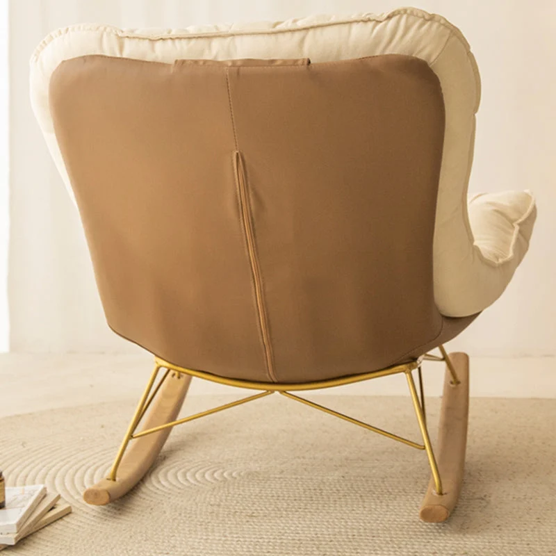 37,4" x 41,3" x 35,4" Schommelstoel Suède en Metaal met Zitkussen Schommelstoel Wingback Clearhalo