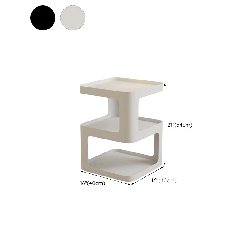 Abstract bijzettafeltje met vierkante accenten en planken Clearhalo