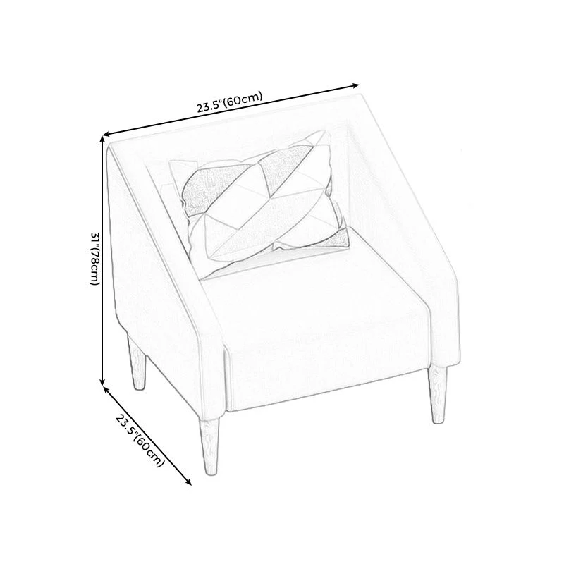 Armen inbegrepen Barrel Chair Kussen Rug Accentstoel, 60,5 cm B √ó 23,62" L √ó 30,71" H Clearhalo