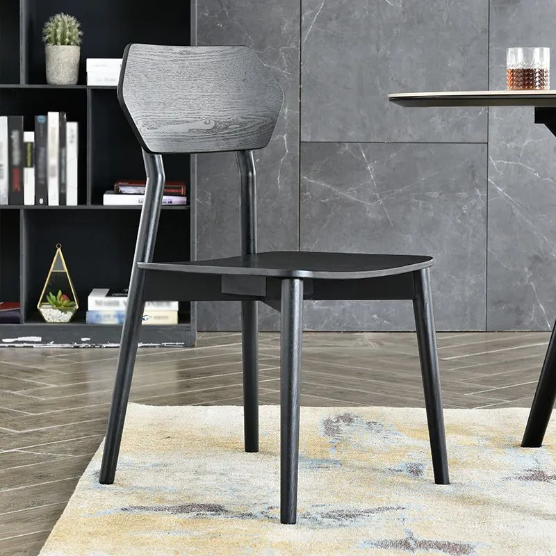 Armloze eetkamerstoelen Moderne massief houten bijzetstoelen voor de eetkamer Clearhalo