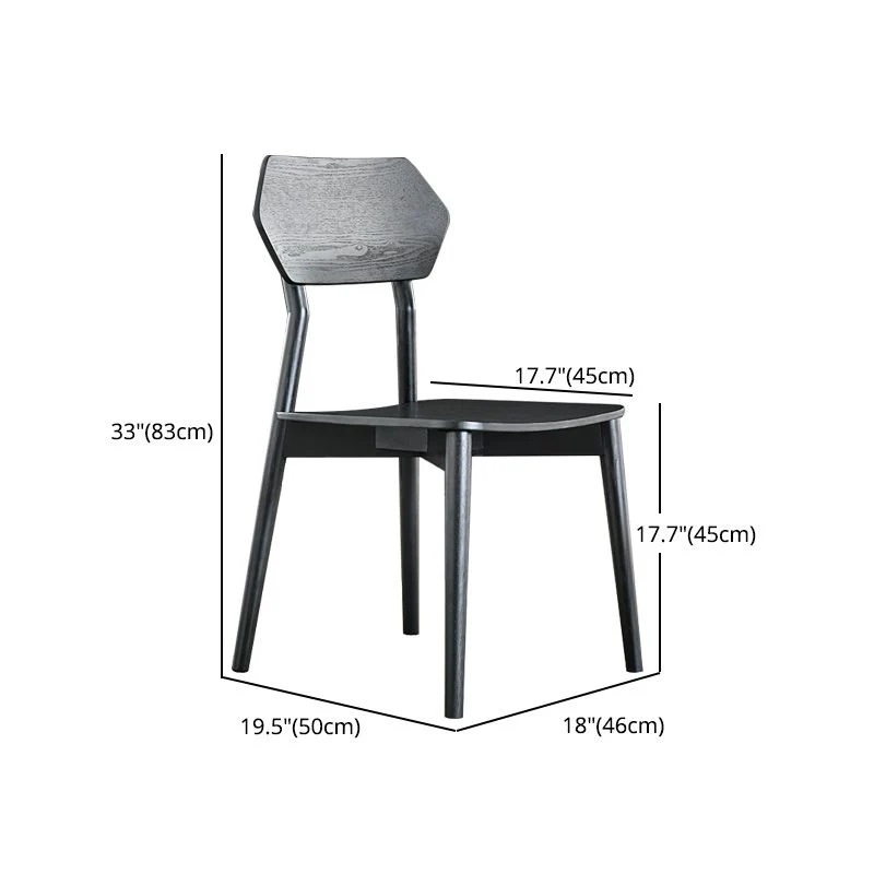 Armloze eetkamerstoelen Moderne massief houten bijzetstoelen voor de eetkamer Clearhalo