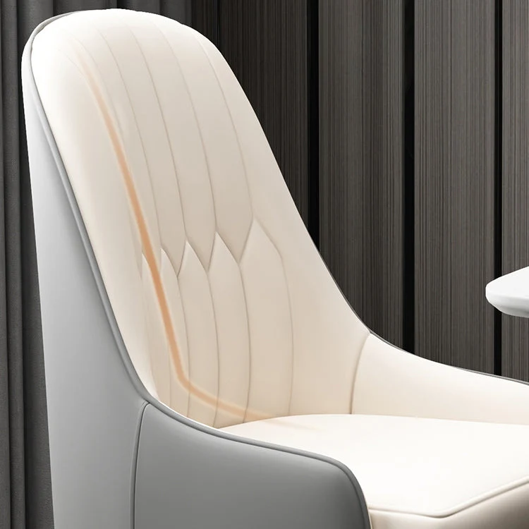 Armloze eetkamerstoelen Noordse kunstleren bijzetstoelen voor de eetkamer Clearhalo