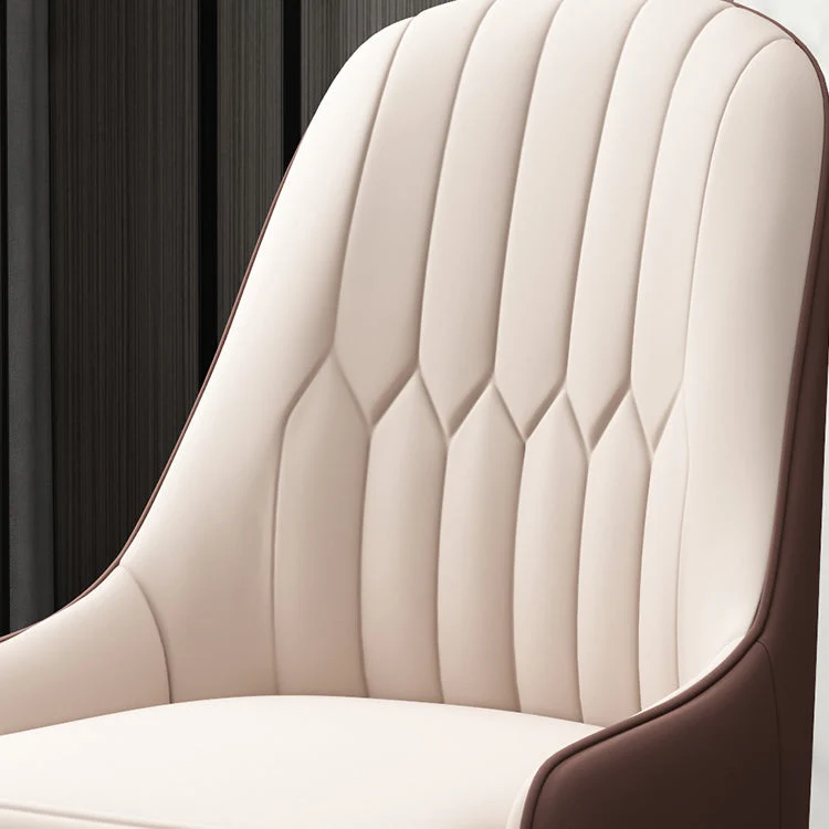 Armloze eetkamerstoelen Noordse kunstleren bijzetstoelen voor de eetkamer Clearhalo