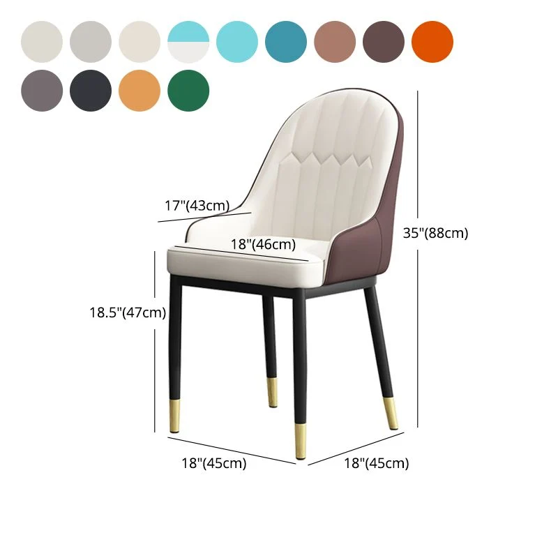 Armloze eetkamerstoelen Noordse kunstleren bijzetstoelen voor de eetkamer Clearhalo