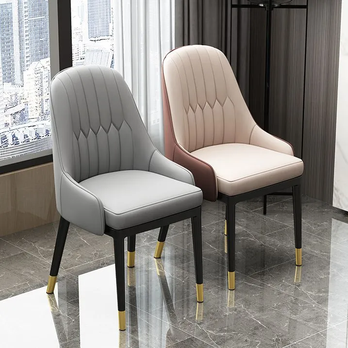 Armloze eetkamerstoelen Noordse kunstleren bijzetstoelen voor de eetkamer Clearhalo