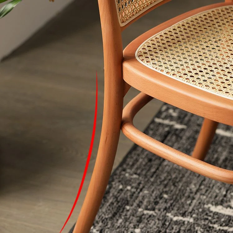Armloze stoelen met open rug Scandinavische stijl voor thuis, houten poten, eetkamerstoelen Clearhalo