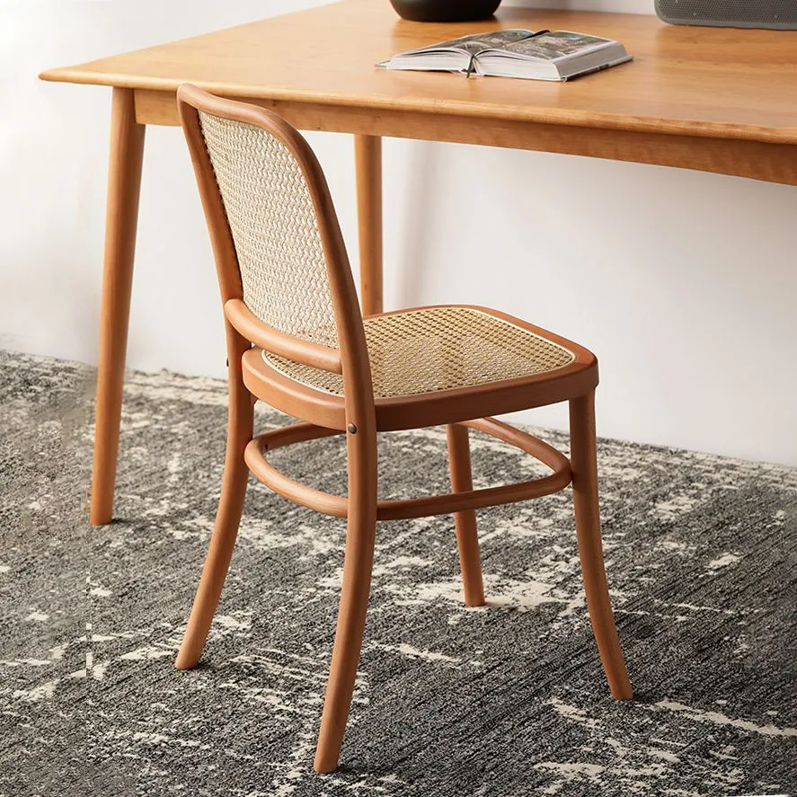 Armloze stoelen met open rug Scandinavische stijl voor thuis, houten poten, eetkamerstoelen Clearhalo