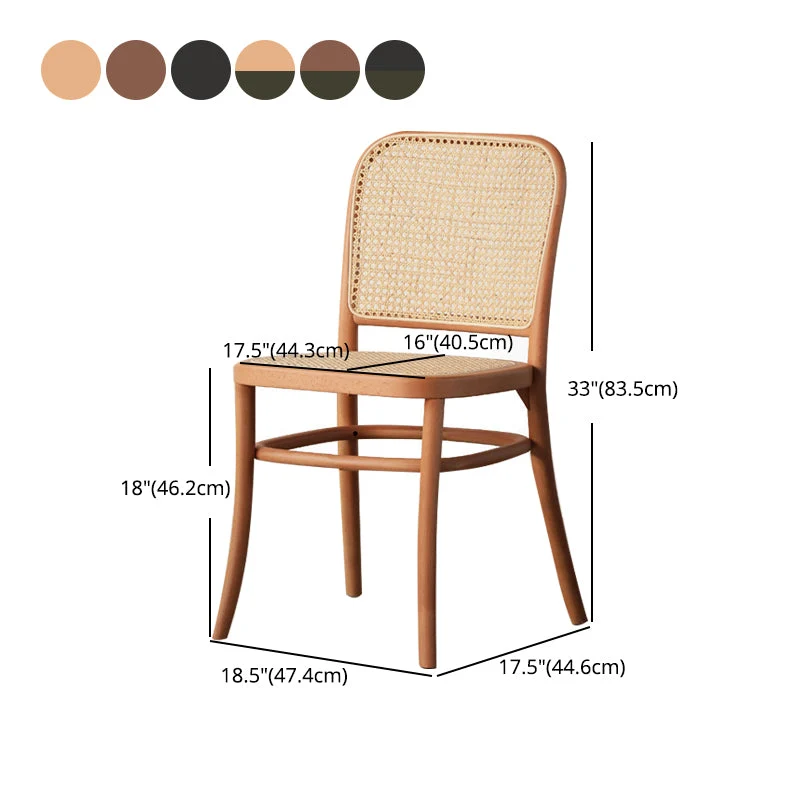 Armloze stoelen met open rug Scandinavische stijl voor thuis, houten poten, eetkamerstoelen Clearhalo