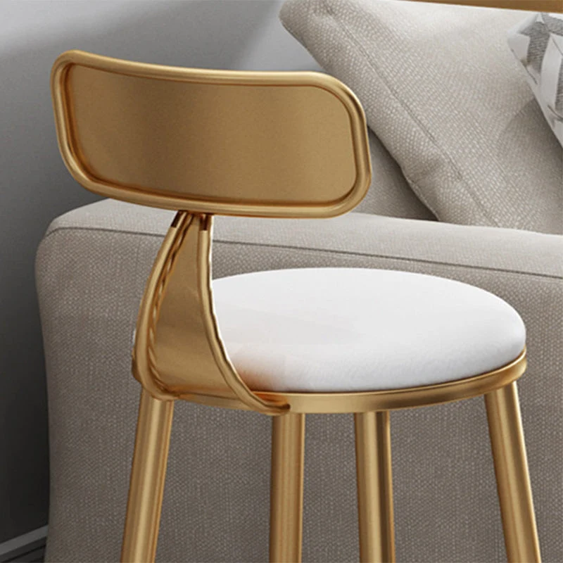 Armloze tegenkruk van imitatieleer Glam-stijl ronde barkruk met lage rugleuning Clearhalo