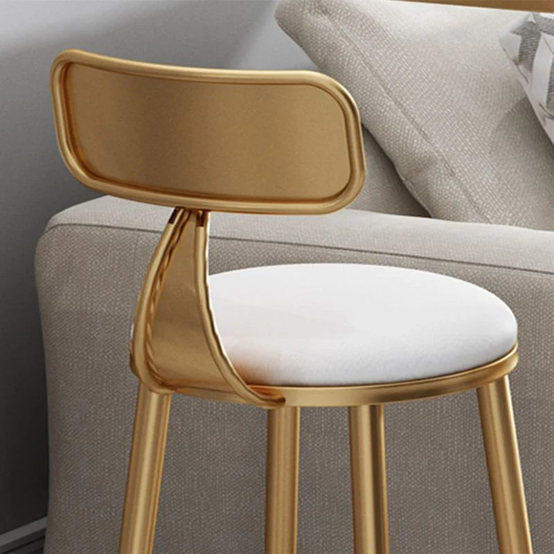 Armloze tegenkruk van imitatieleer Glam-stijl ronde barkruk met lage rugleuning Clearhalo