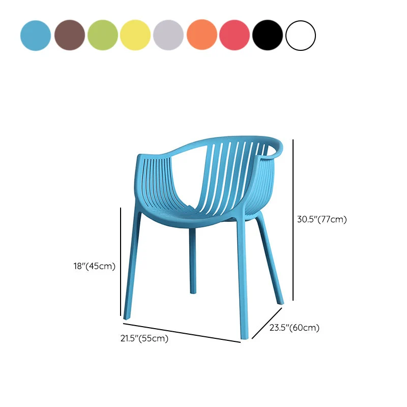 Armzijstoelen Scandinavische stijl, Windsor-achterstoel met plastic poten voor keuken Clearhalo