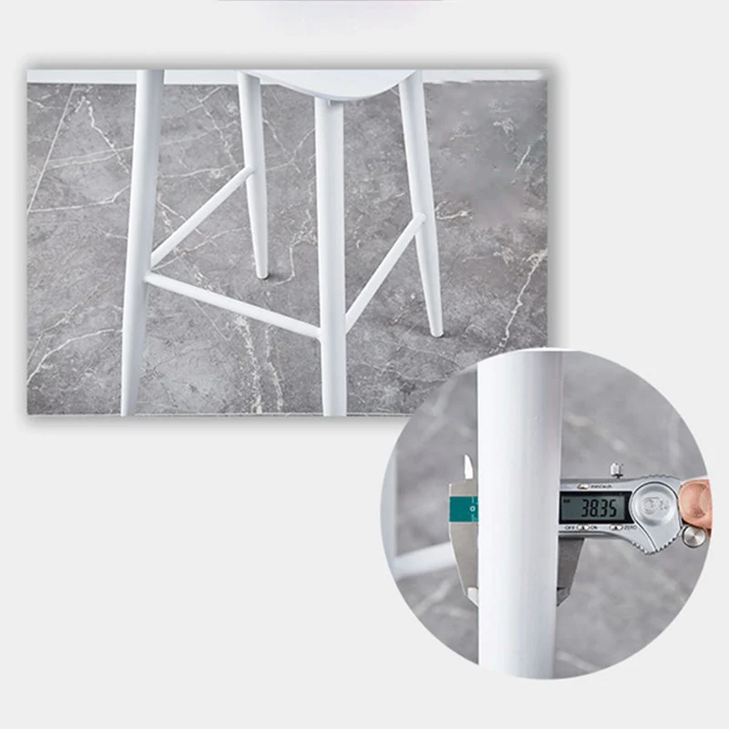 Barkruk industriële stijl met 4 poten, PP-zitting met lage rugleuning voor keukenbar Clearhalo