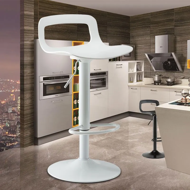 Barkruk industriële stijl, metalen poot PP-zitting met lage rugleuning voor keukenbar Clearhalo