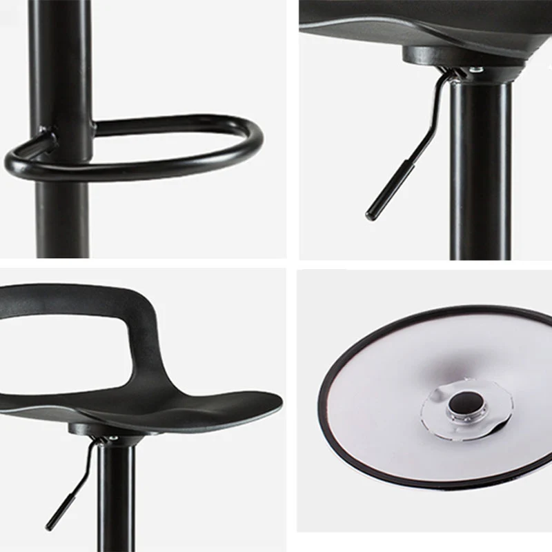 Barkruk industriële stijl, metalen poot PP-zitting met lage rugleuning voor keukenbar Clearhalo