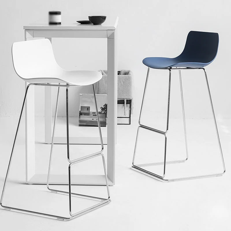 Barkruk industriële stijl, sledepoten, PP-emmerstoel voor keukenbar Clearhalo