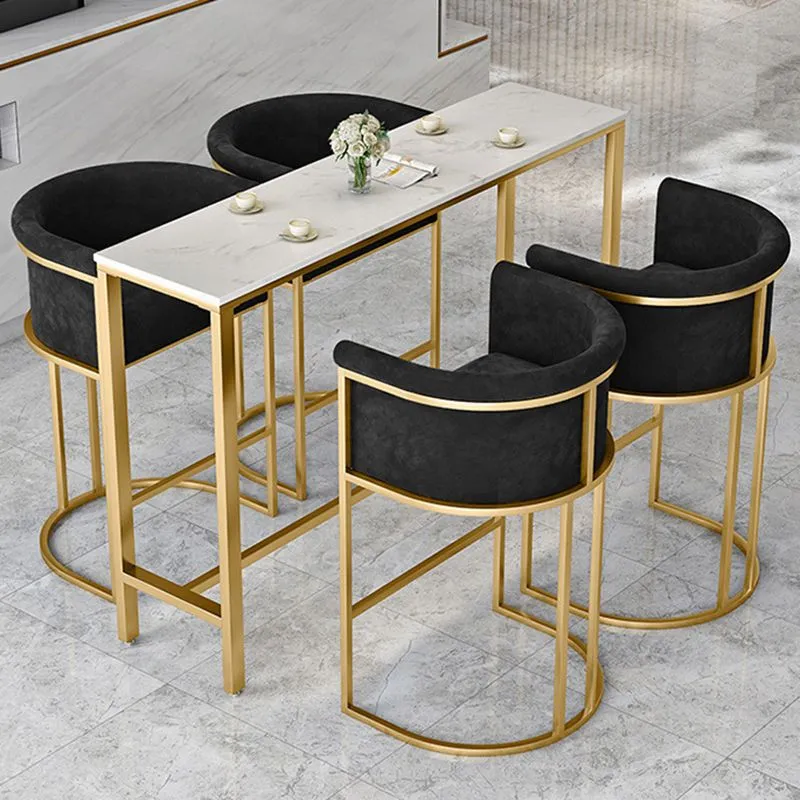 Barkruk met lage rugleuning en voetensteun van Scandinavische stof voor restaurant Clearhalo