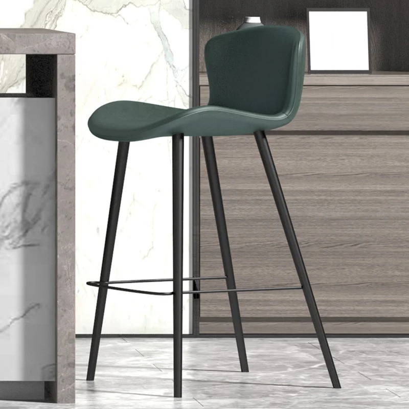 Barkruk moderne stijl, lederen rugleuning, tegenkruk voor woonkamer Clearhalo