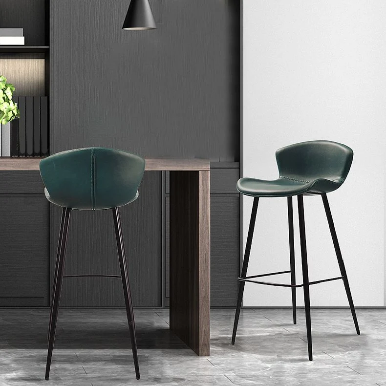 Barkruk moderne stijl, leren rugleuning, tegenkruk voor thuis Clearhalo