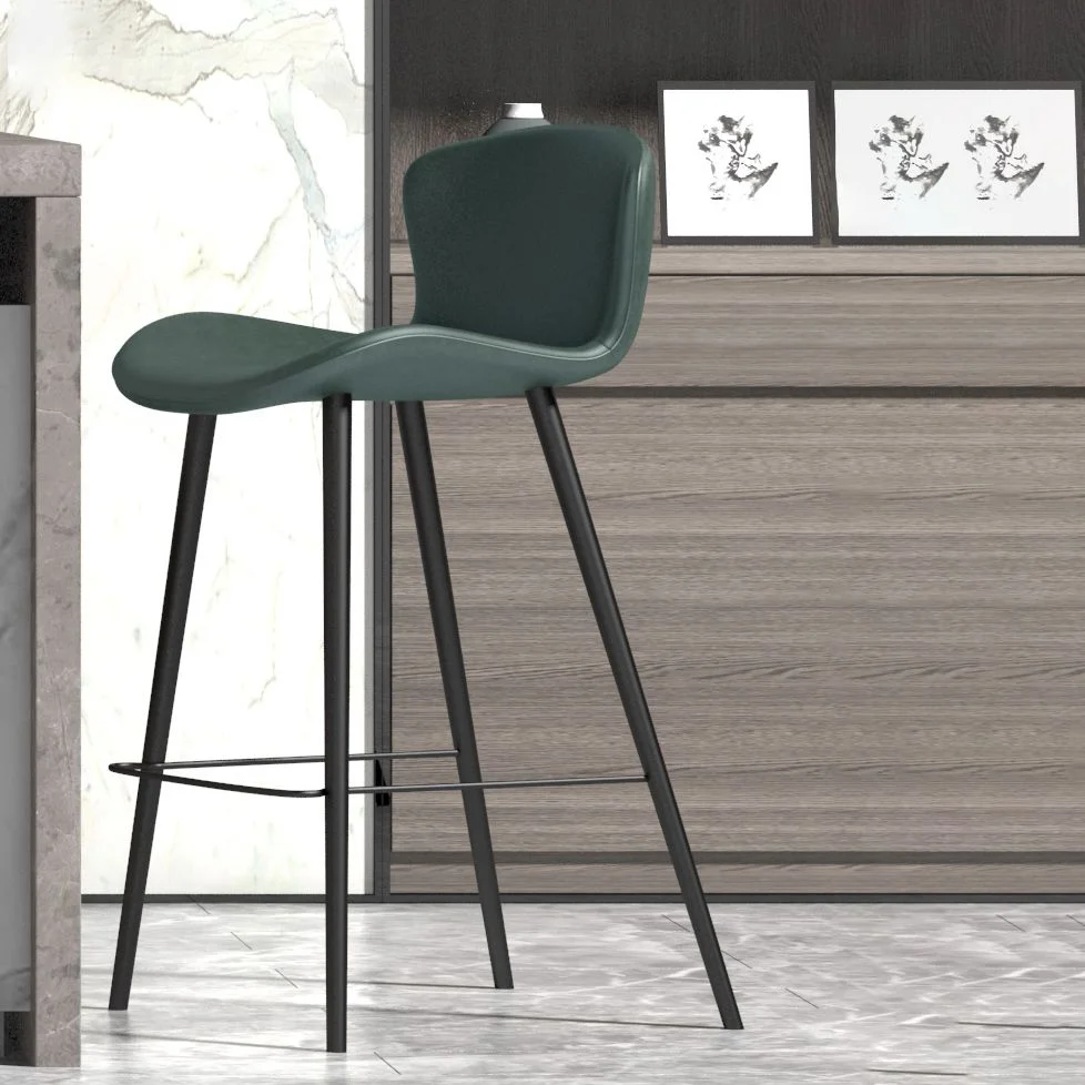 Barkruk moderne stijl, leren rugleuning, tegenkruk voor thuis Clearhalo